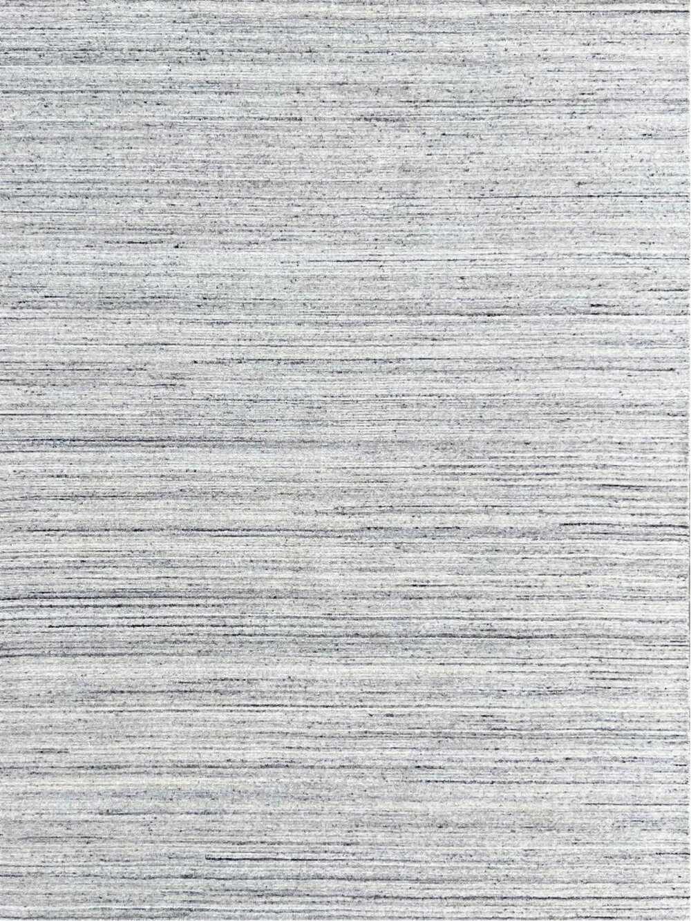 Silver Gray Striped Handmade Wool Area Rug 4' x 6' Neutral Modern